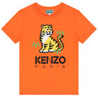 Boys Orange Tiger Logo T-Shirt, 1, hi-res