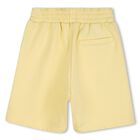 Boys Yellow Logo Shorts, 3, hi-res