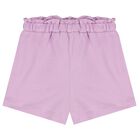 Girls White & Purple Shorts Set, 2, hi-res