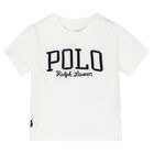 تيشيرت بالشعار باللون الأبيض للأولاد, 2, hi-res