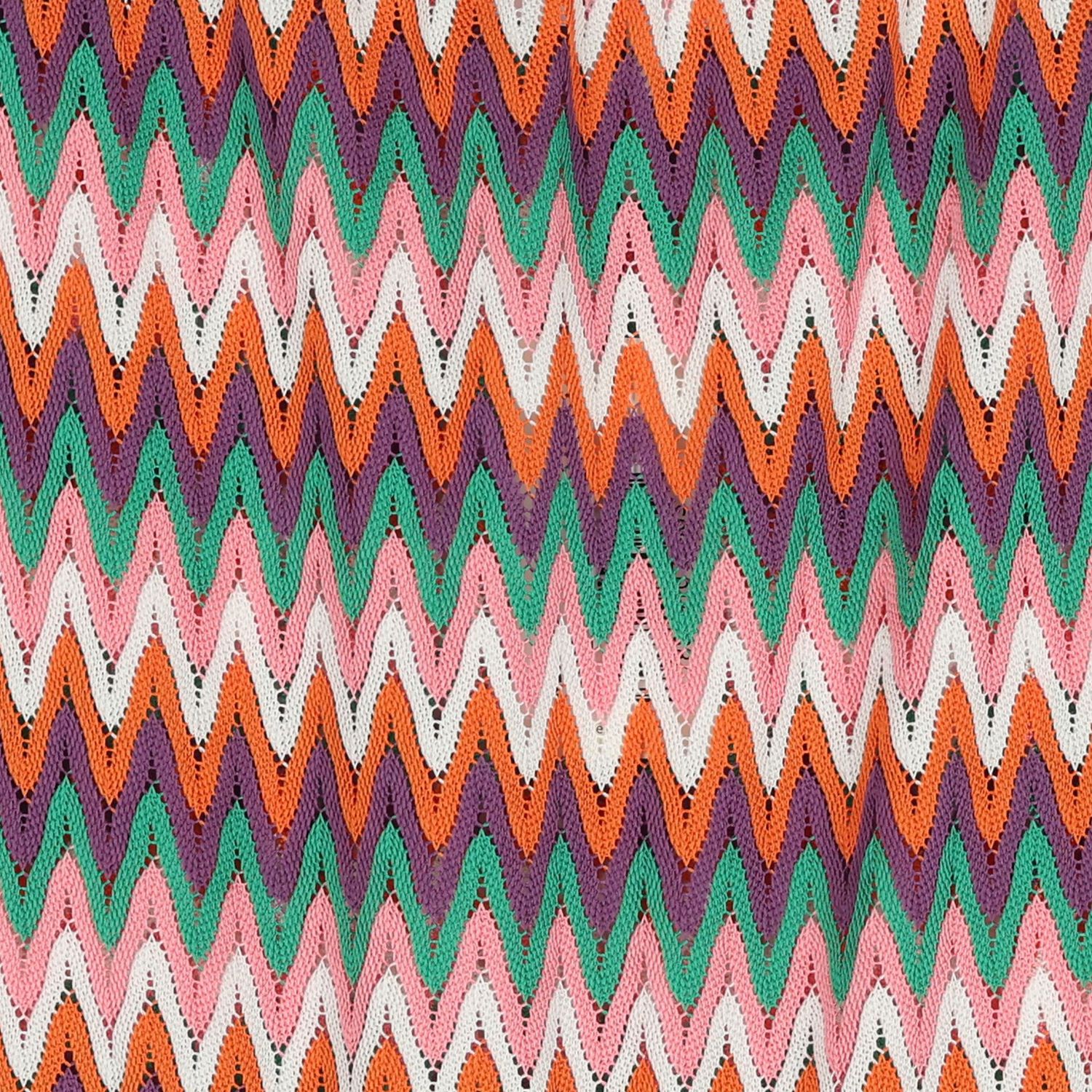 Girls Multi-Coloured Zig-Zag Crochet Playsuit, 1, hi-res