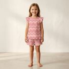 Girls Pink Zig Zag Pyjamas, 1, hi-res