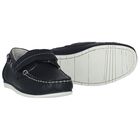 Boys Navy Blue Leather Shoes, 1, hi-res
