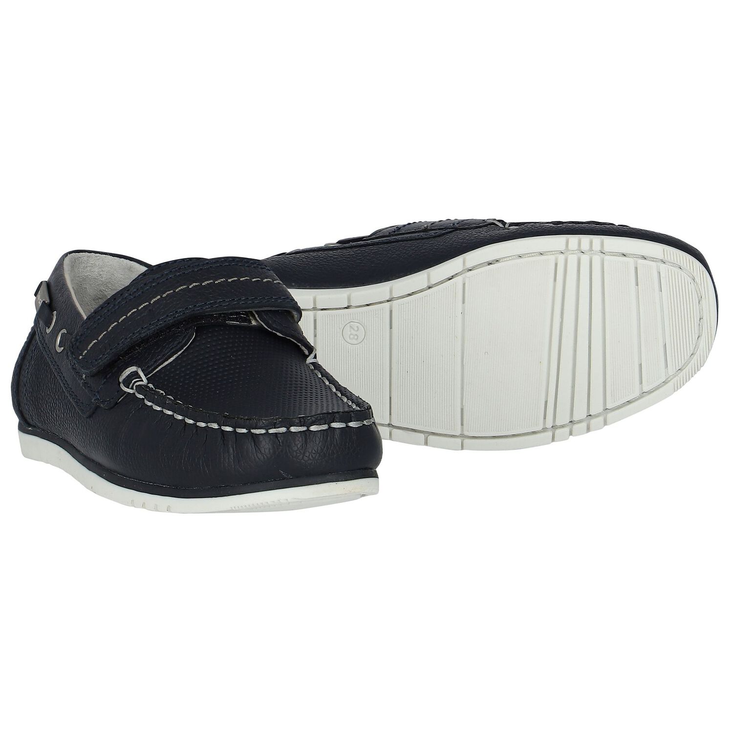 Boys Navy Blue Leather Shoes, 1, hi-res