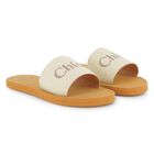 Girls Mini Me Ivory & Beige Logo Sliders, 1, hi-res