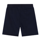 Younger Boys Navy Logo Shorts, 1, hi-res
