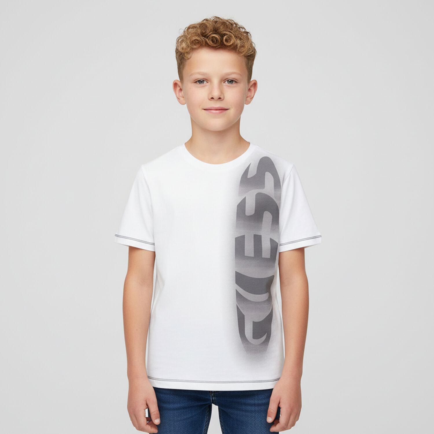 Boys White Logo T-Shirt, 1, hi-res image number null