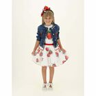 تنورة بطبعة فراولة باللون الابيض للبنات, 1, hi-res