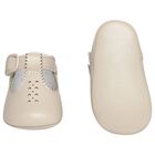 Beige Leather Pre Walker Shoes, 3, hi-res