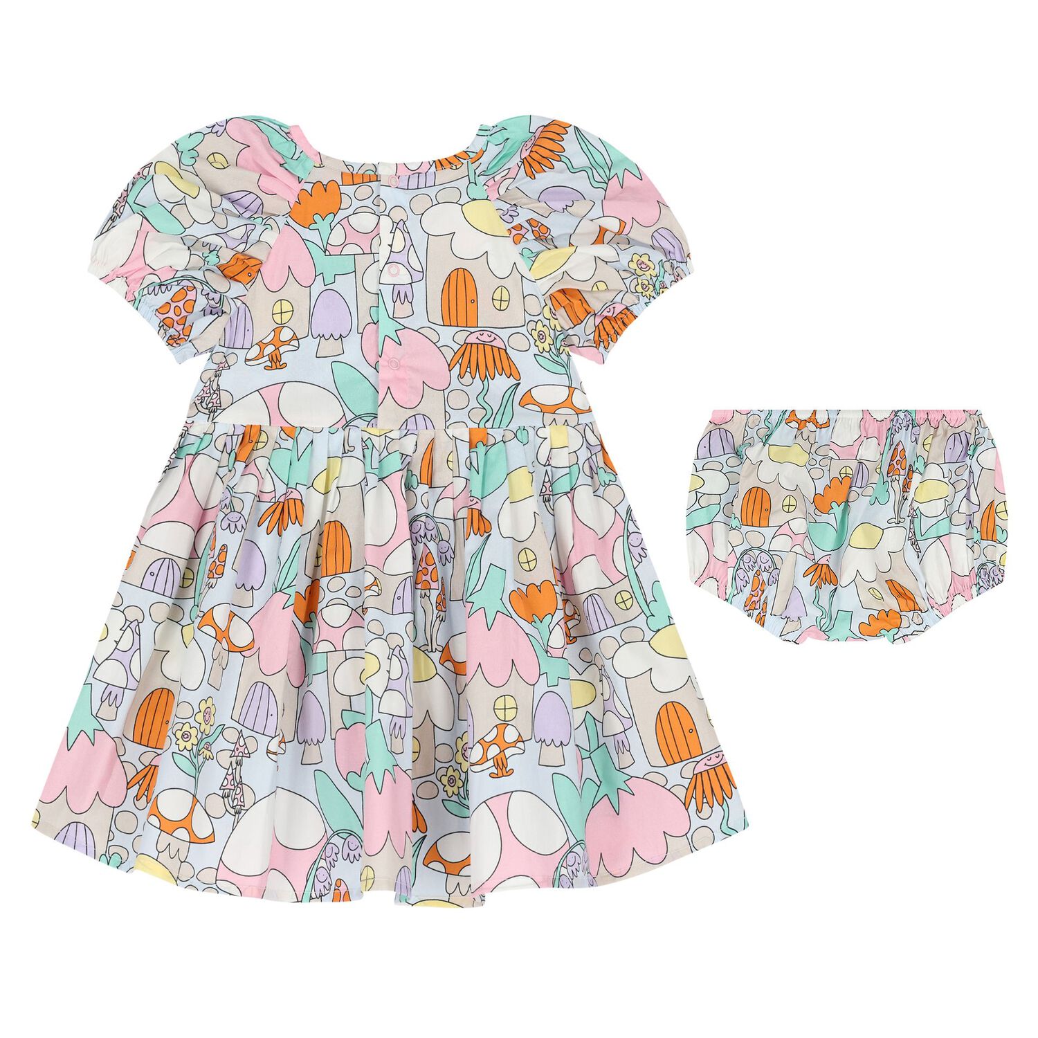 فستان بنات بالشعار متعدد الألوان, 1, hi-res image number null