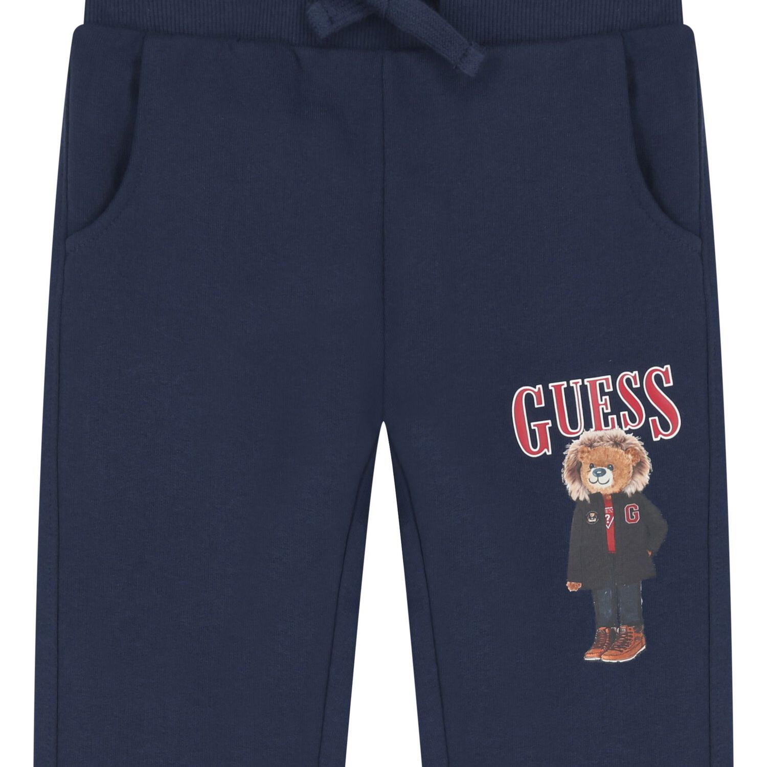 Boys Navy Blue Teddy Bear Joggers, 2, hi-res