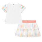 Girls White Hearts Tulle Skirt Set, 1, hi-res