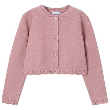 Girls Pink Knitted Cardigan