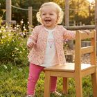 (طقم ليجنز للبنات الصغيرات مزين بالزهور  باللون الابيض والوردي ( 3 قطع, 1, hi-res