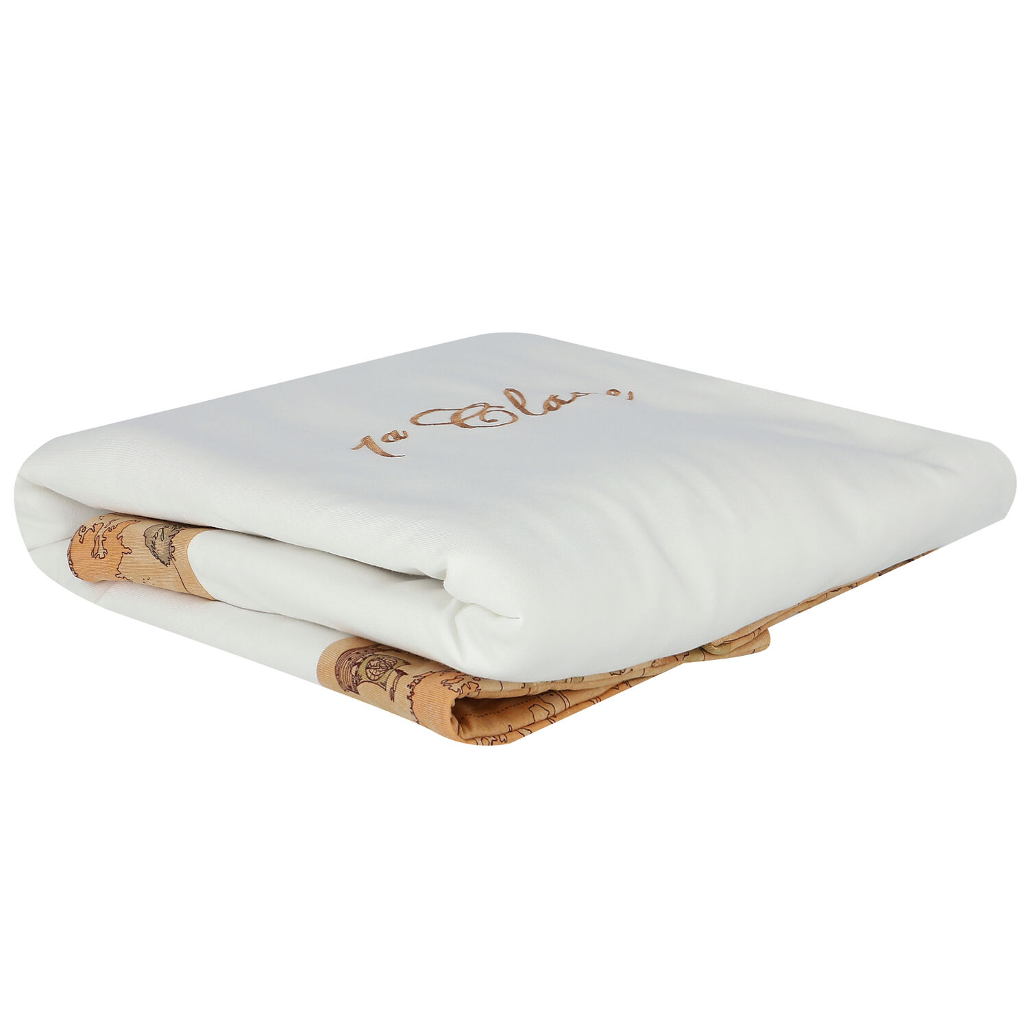 Ivory & Blue Geo Map Baby Blanket, 3, hi-res