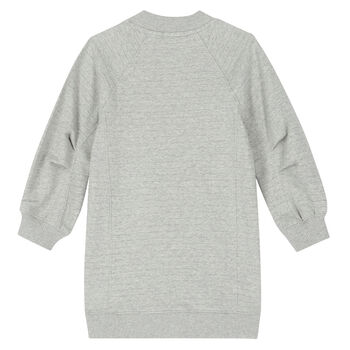 فستان بالشعار باللون الرمادي