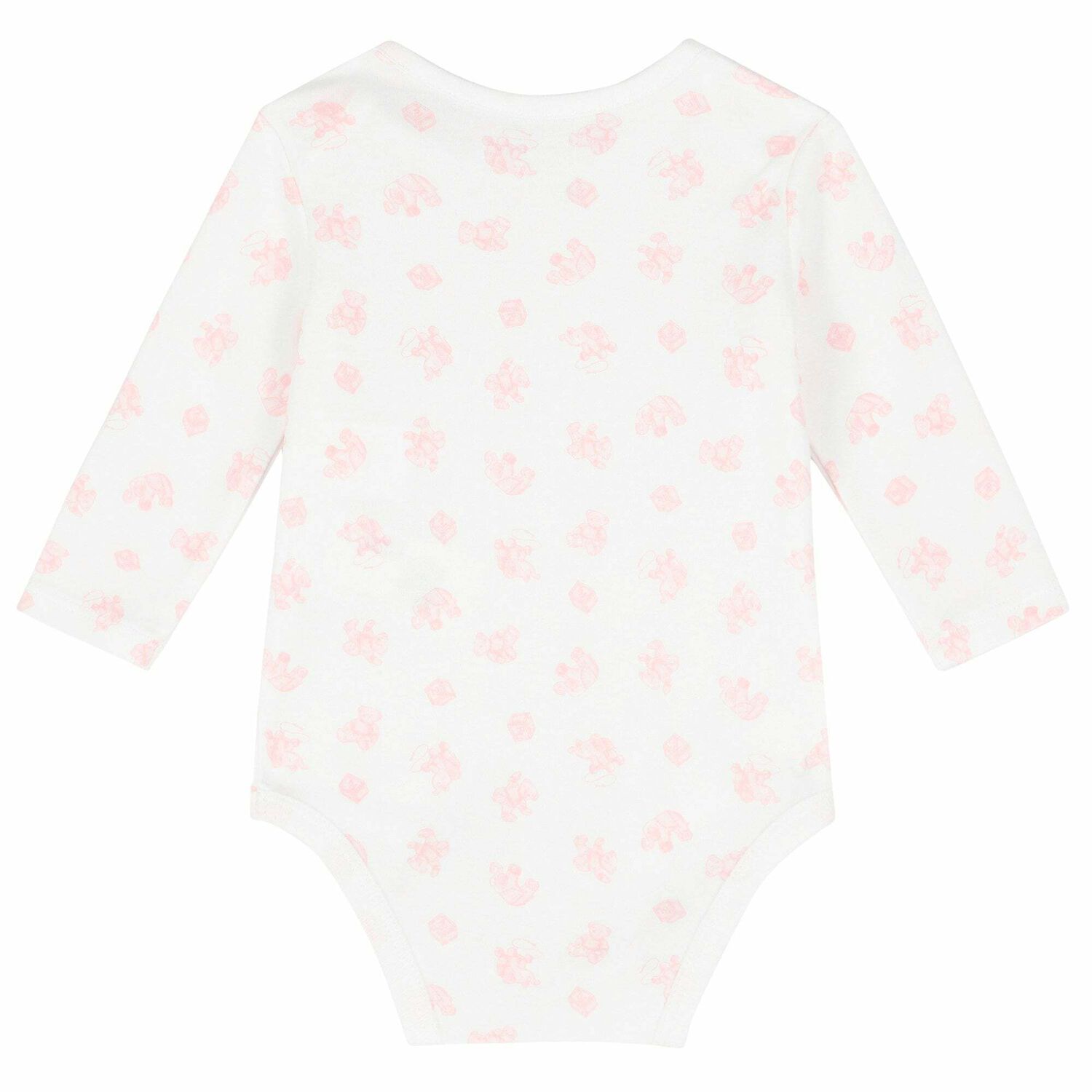 Baby Girls White & Pink Bodysuit, 1, hi-res