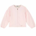 Girls Pink Logo Zip Up Top, 1, hi-res