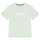 Boys Mini Me Green Logo T-Shirt, 7, hi-res
