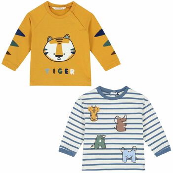 Baby Boys Ivory & Yellow T-Shirts ( 2-Pack )