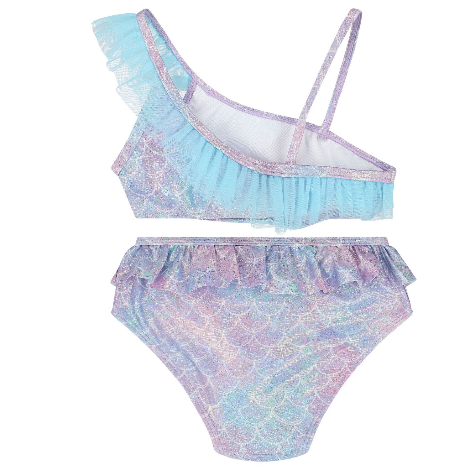 Girls Purple & Blue Metallic Mermaid Bikini, 1, hi-res image number null
