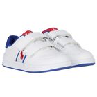 Younger Boys White Logo Trainers, 1, hi-res