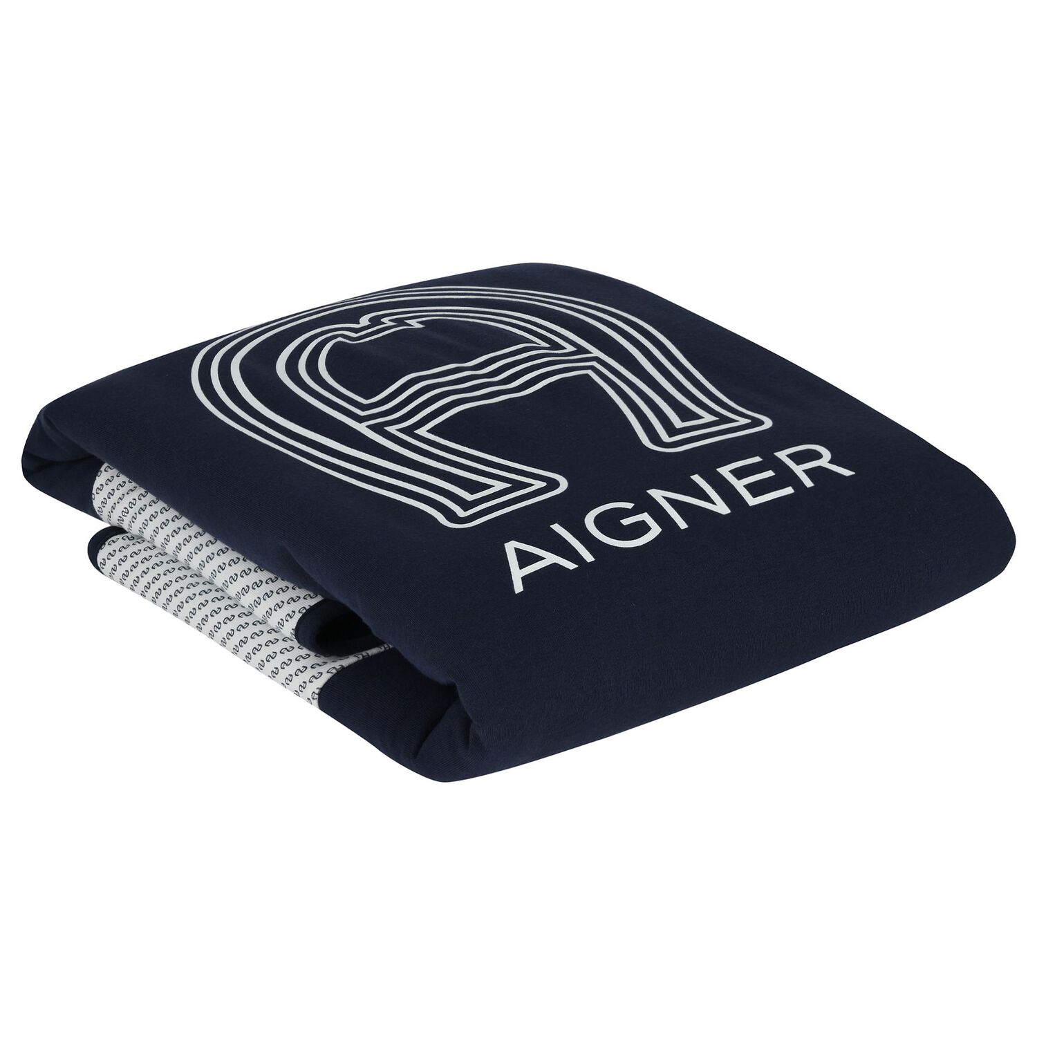 Baby Boys Navy Blue & White Logo Baby Blanket, 3, hi-res