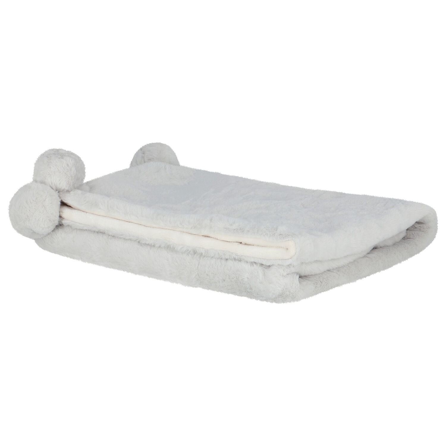 Grey & Ivory Faux Fur Baby Blanket, 1, hi-res image number null