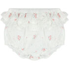 Baby Girls White Floral Pants, 1, hi-res