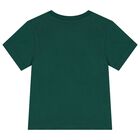 طقم أولاد شورت بالشعار باللون الأخضر, 1, hi-res