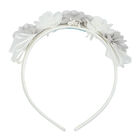Girls Grey & White Floral Headband, 2, hi-res