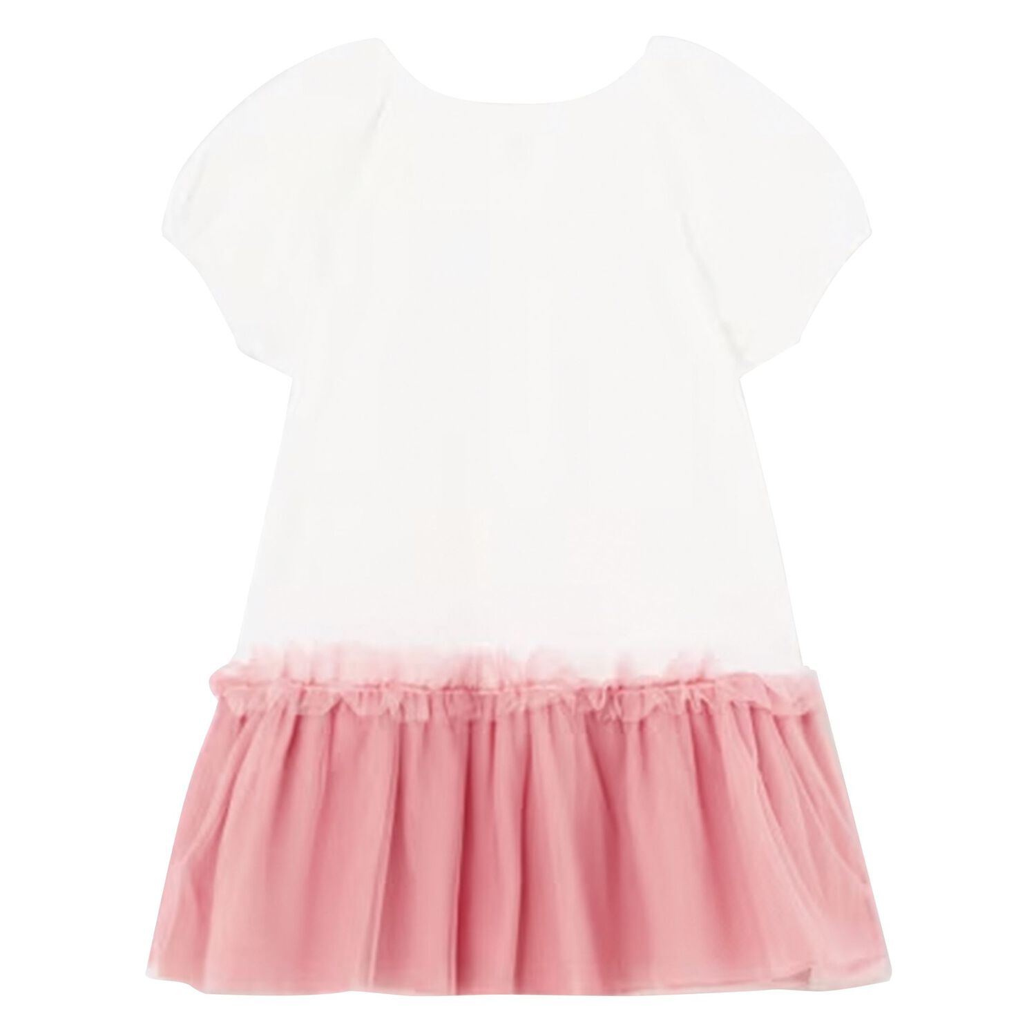 فستان بنات بطبعة الزهور باللون الأبيض والزهري, 2, hi-res