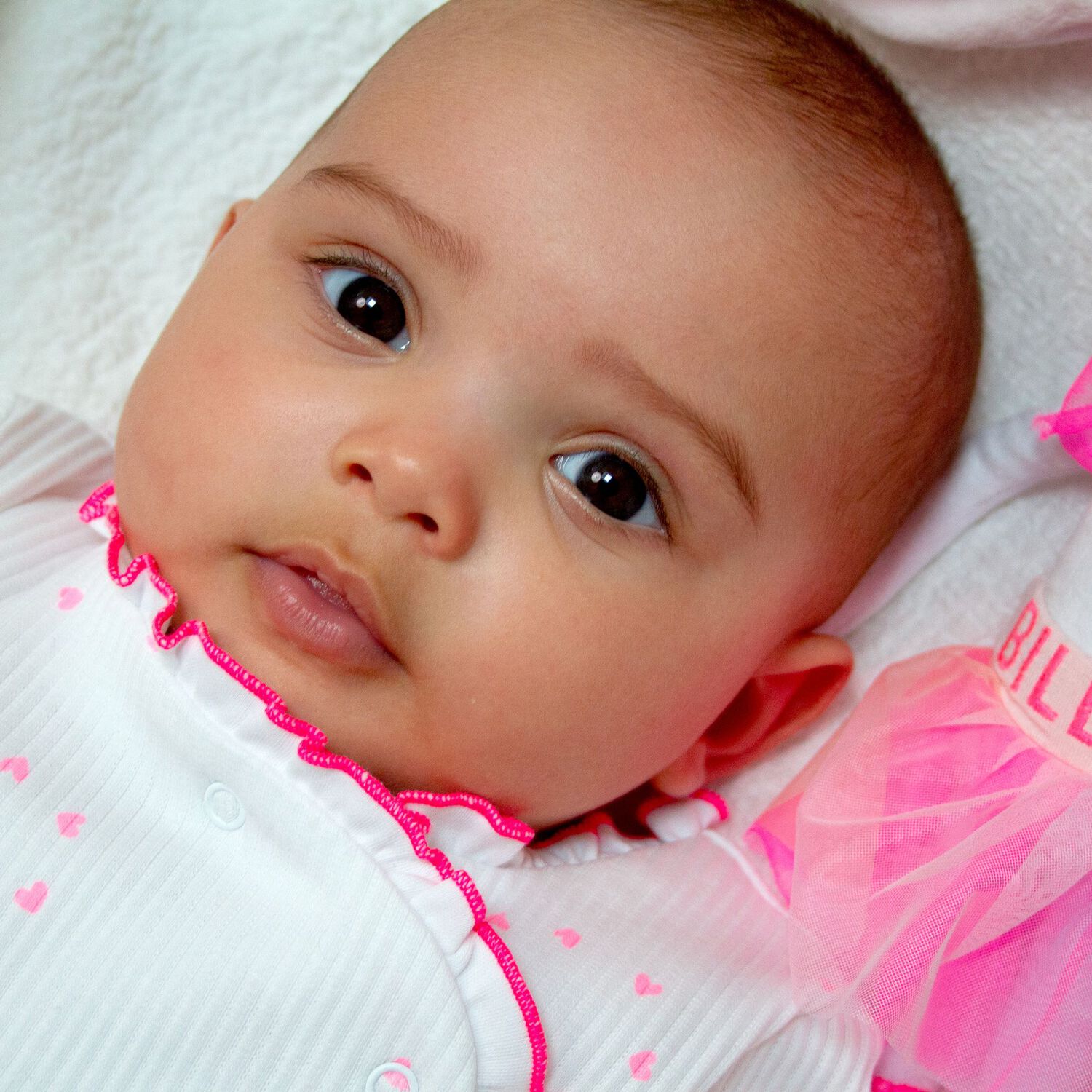 أفرول بطبعة قلب باللون الأبيض للبنات, 1, hi-res