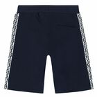 Boys Navy & White Logo Shorts, 1, hi-res