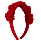 Girls Red Floral Velvet Headband, 2, hi-res