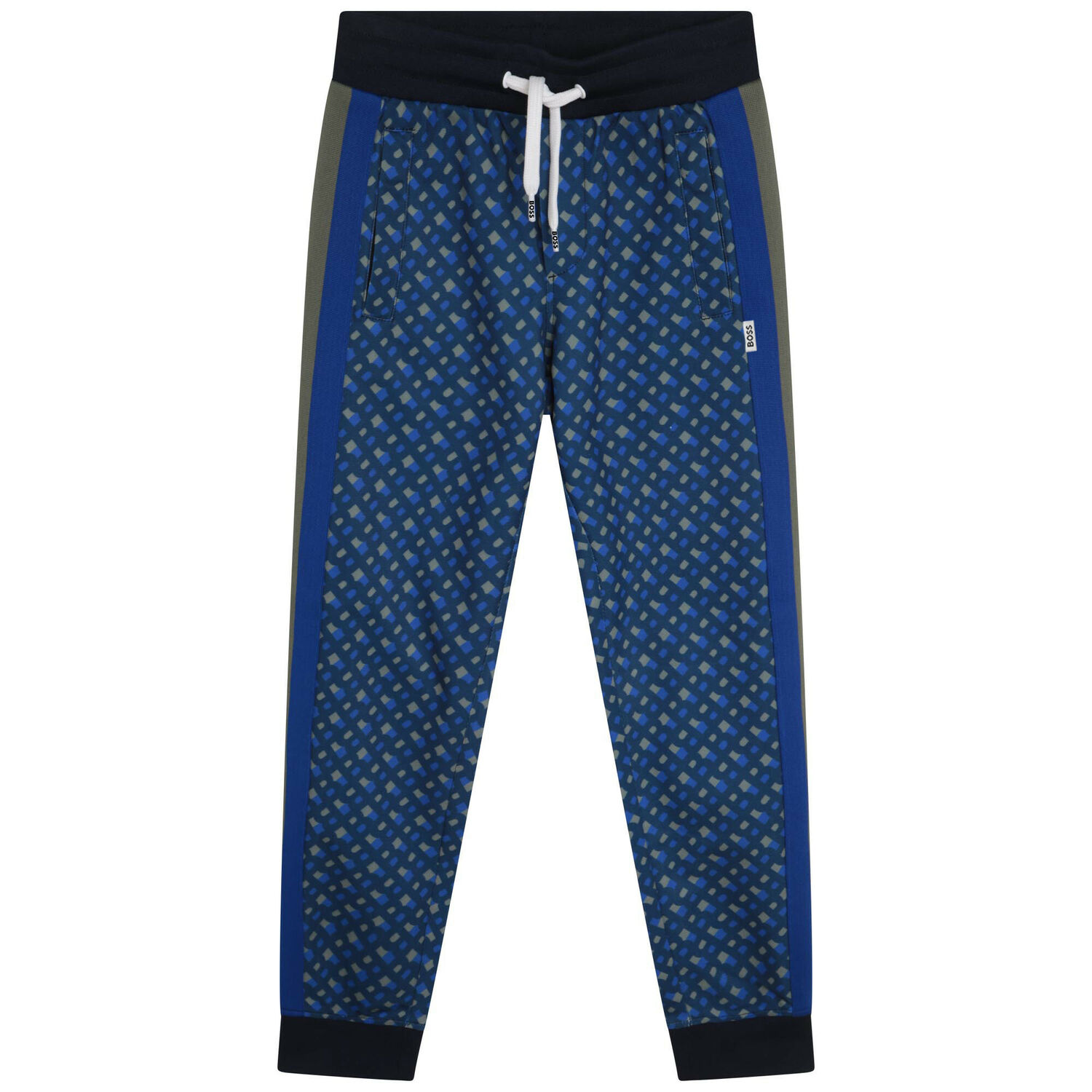 Boys Blue Monogram Logo Joggers, 1, hi-res image number null