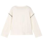 Girls Ivory Teddy Bear Long Sleeve Top, 1, hi-res