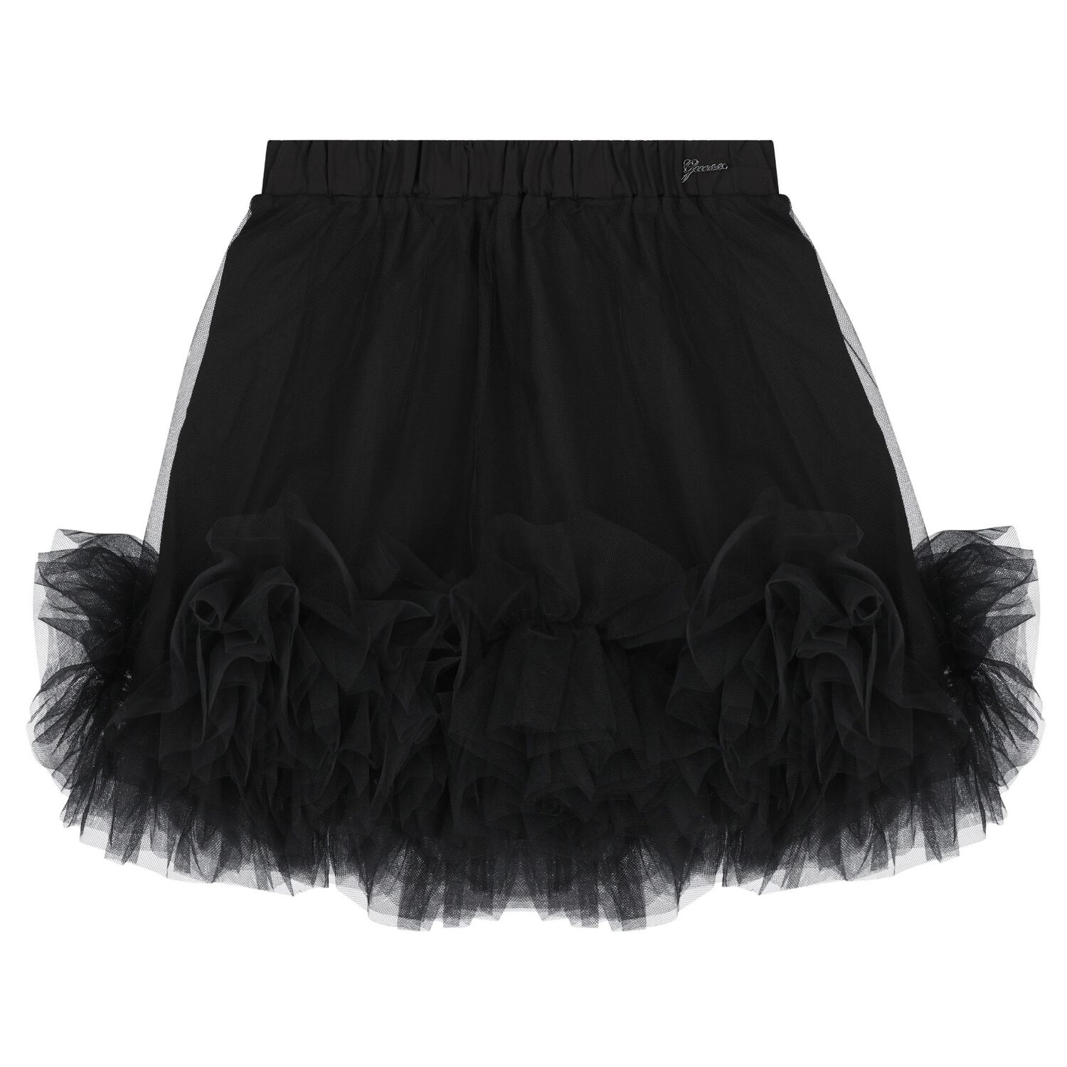Girls Black Tulle Ruffle Skirt, 1, hi-res image number null