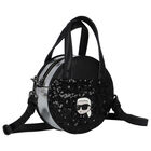 Girls Black Logo Handbag, 1, hi-res