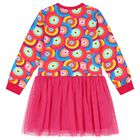 فستان بنات تول باللون الزهري, 1, hi-res