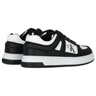 Boys White & Black Logo Trainers, 1, hi-res