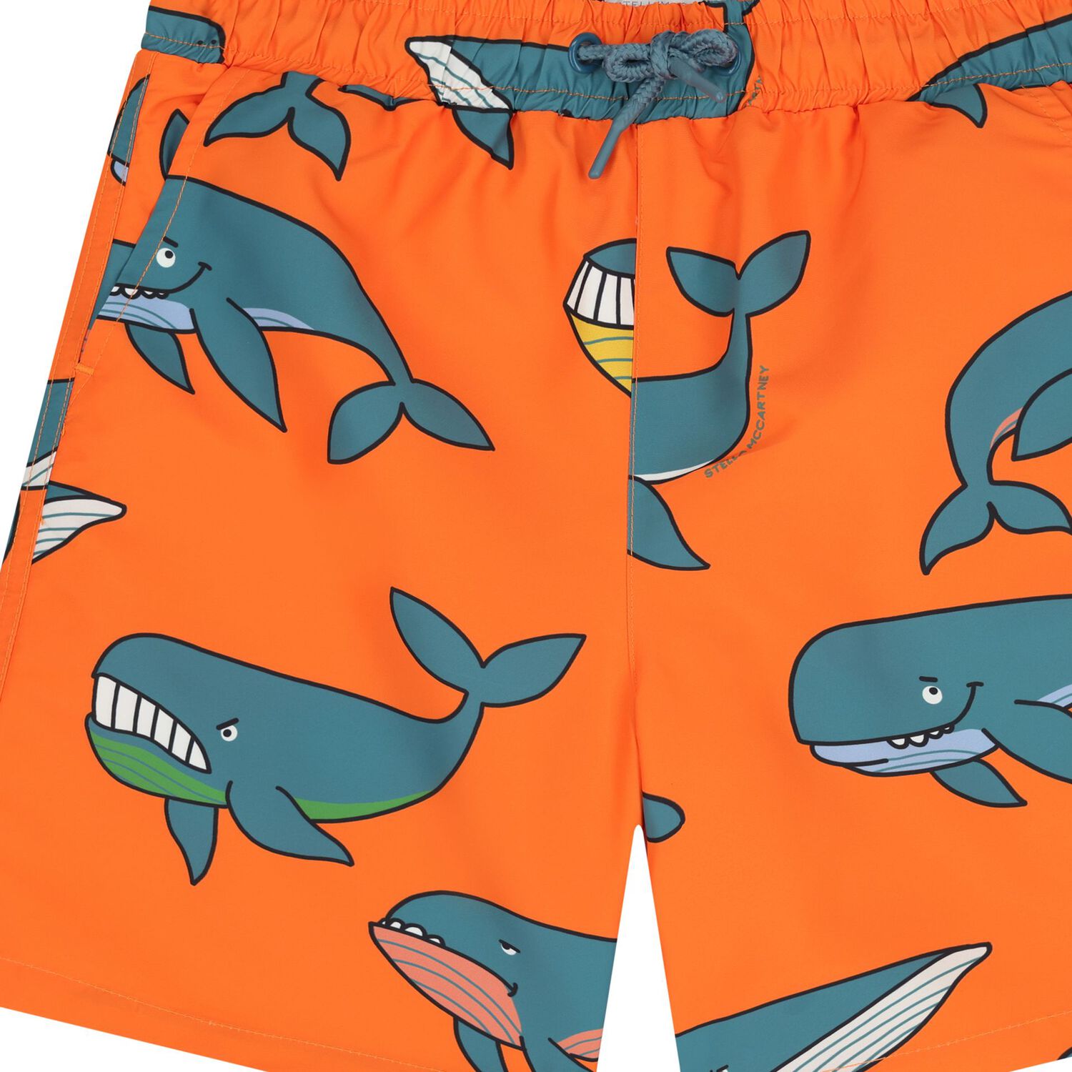 Boys Orange Whale Swim Shorts, 1, hi-res