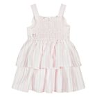 Baby Girls White & Pink Striped Dress Set, 1, hi-res