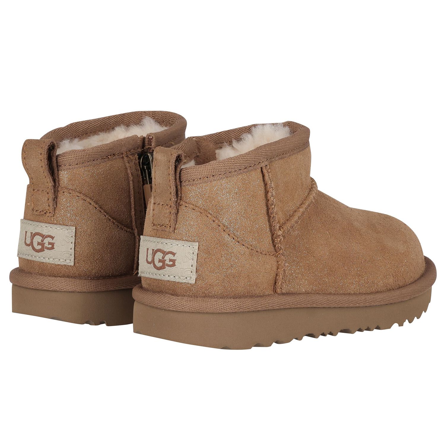 Younger Girls Beige Classic Ultra Mini Suede Boots, 1, hi-res