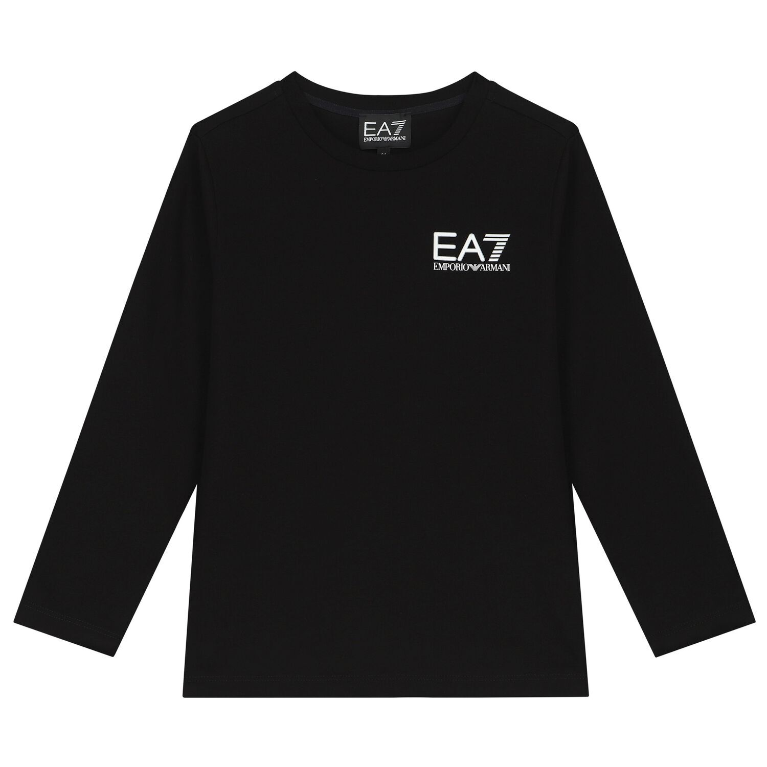 Boys Black Logo Long Sleeve Top, 1, hi-res