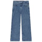 Girls Blue Logo Denim Jeans, 1, hi-res