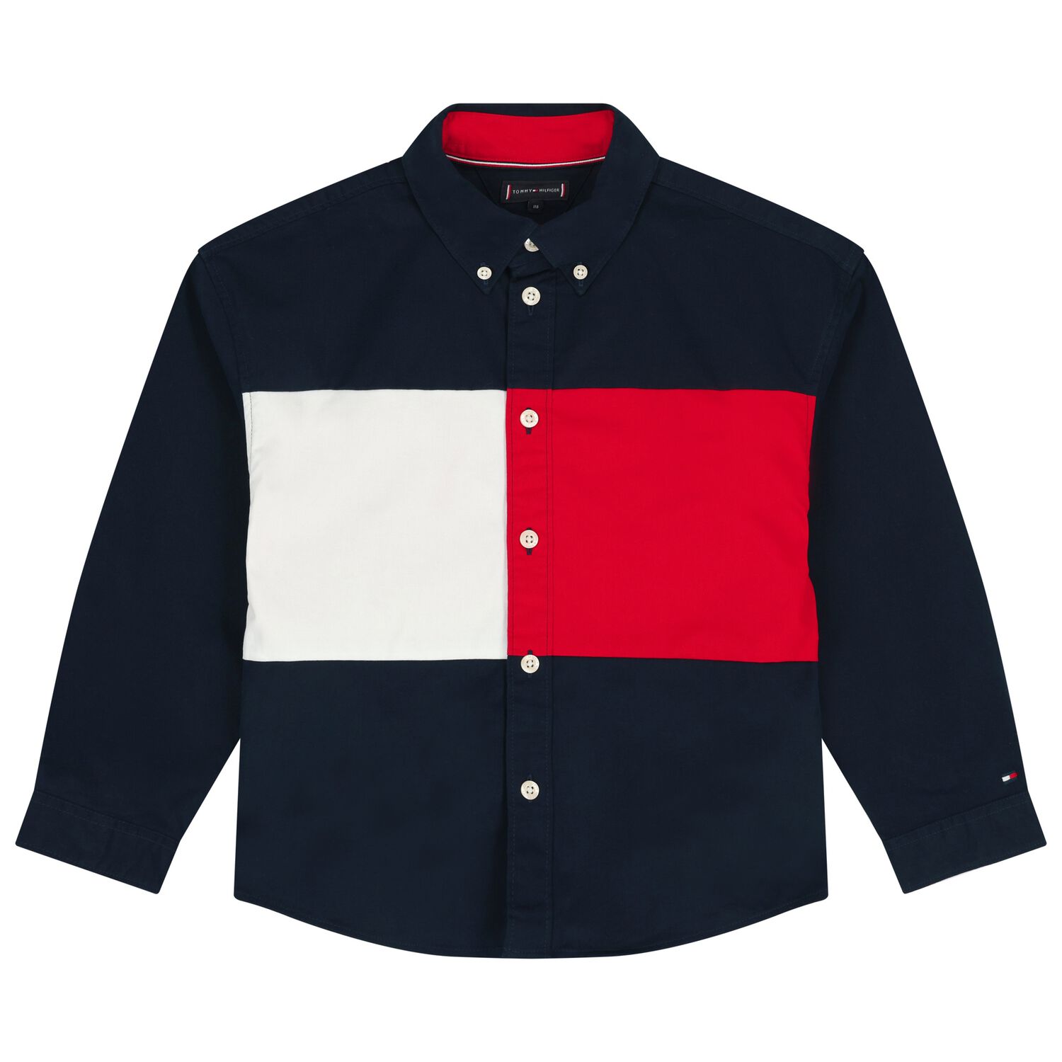 Boys Navy Blue, Red & White Logo Shirt, 1, hi-res