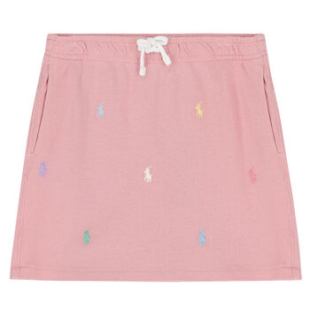 Girls Pink Logo PiquÃƒÂ© Skirt