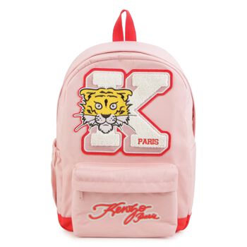 Girls Pink Tiger Logo Backpack