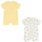 Baby Boys White & Yellow Animals Romper ( 2-Pack ), 3, hi-res